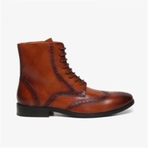 Brown Chic Brogue Leather Boots