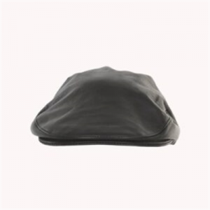 Vintage Black Leather Beret